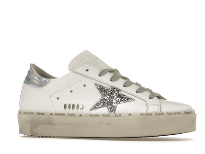 Golden Goose Hi Star White Glitter Star Mirror Heel (Women's)
