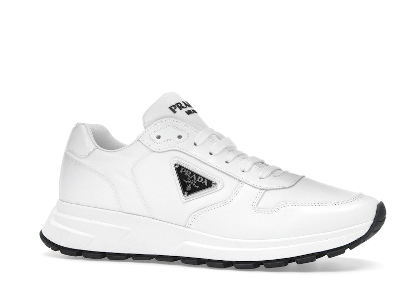 Prada PRAX 01 Sneakers Re-Nylon Brushed Leather White Black