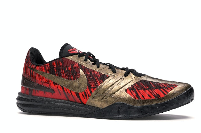 Nike KB Mentality Black Metallic Gold Chilling Red