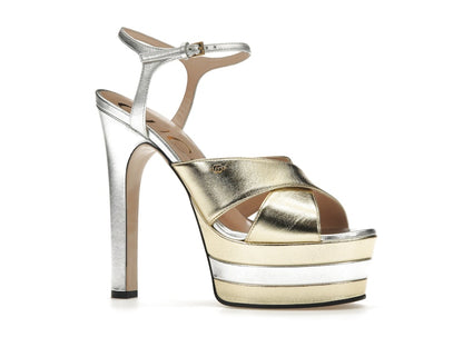 Gucci 135mm Platform Sandal Metallic Leather (Women's)