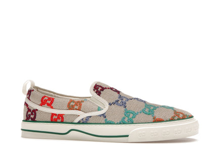 Gucci Tennis 1977 Slip On GG Logo White Multi