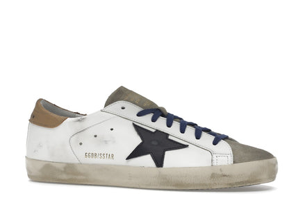 Golden Goose Super-Star Suede Toe White Taupe Royal Blue Black