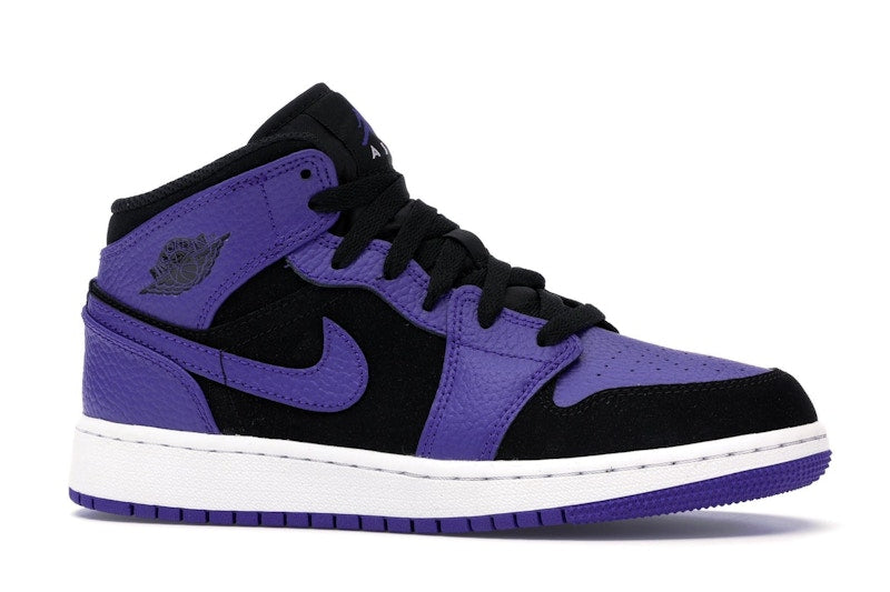 Jordan 1 Mid Black Dark Concord (GS)
