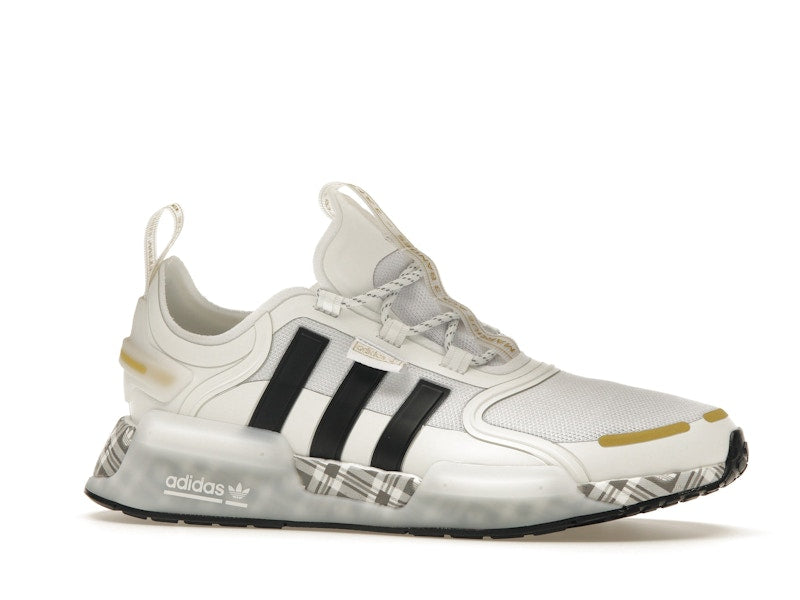 adidas NMD R1 V3 White Black Gold Tartan Trefoil