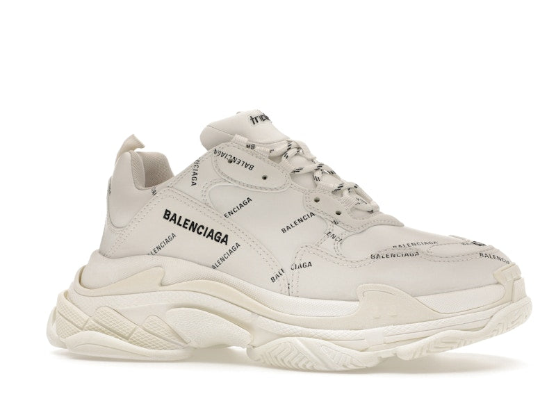 Balenciaga Triple S Allover Logo White