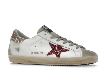 Golden Goose Super-Star White Red Glitter (Women's)