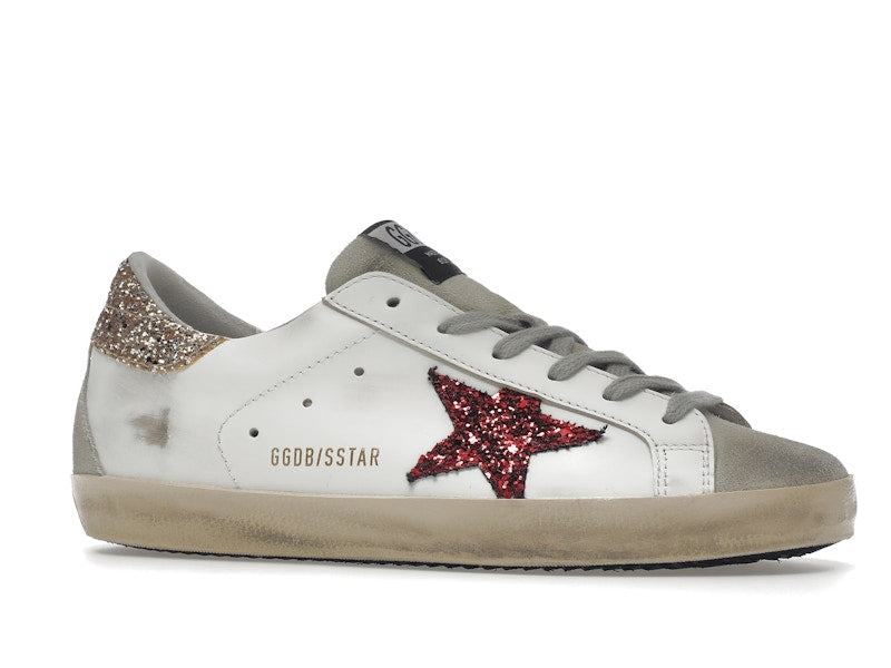 Golden Goose Super-Star White Red Glitter (Women's)