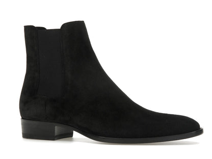 Saint Laurent Wyatt Chelsea Boot Black Suede