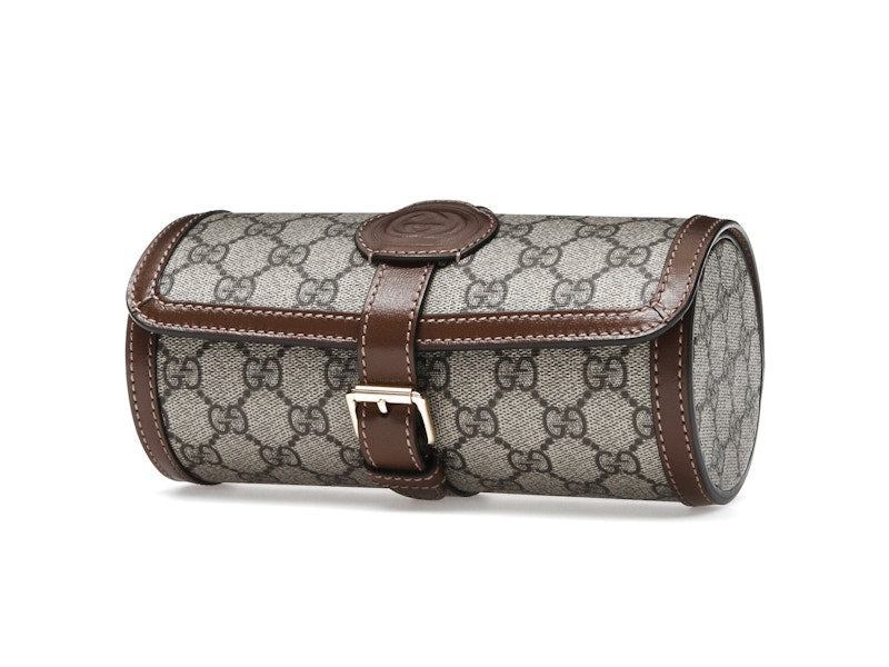 Gucci Supreme Monogram Watch Role Bag Brown