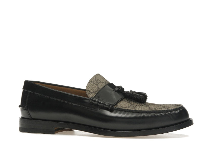 Gucci Tassel GG Canvas Loafers Black Ebony