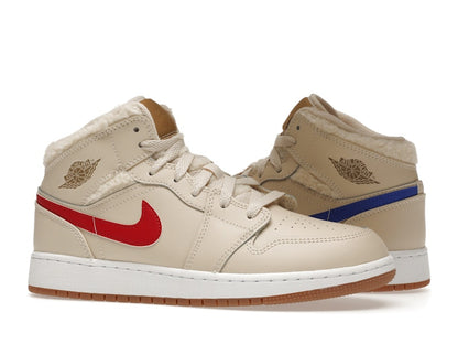 Jordan 1 Mid Utility Fleece Pearl White (GS)