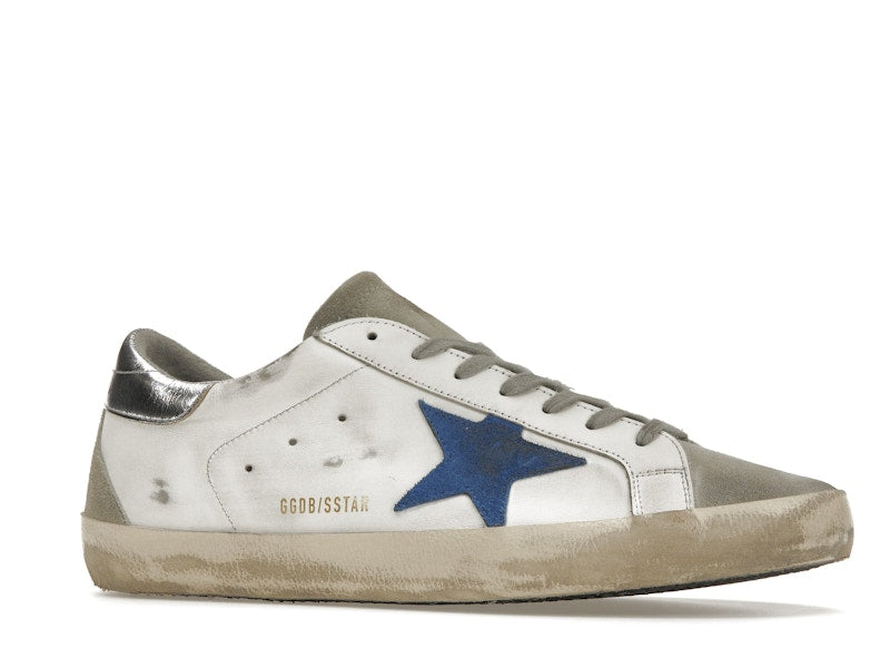 Golden Goose Super-Star White Elecctric Blue Silver