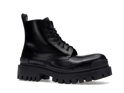 Balenciaga Strike 20mm Lace Up Boot Black
