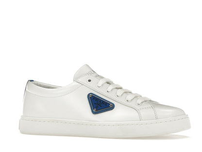 Prada Court Sneaker White Blue Leather (Women's)