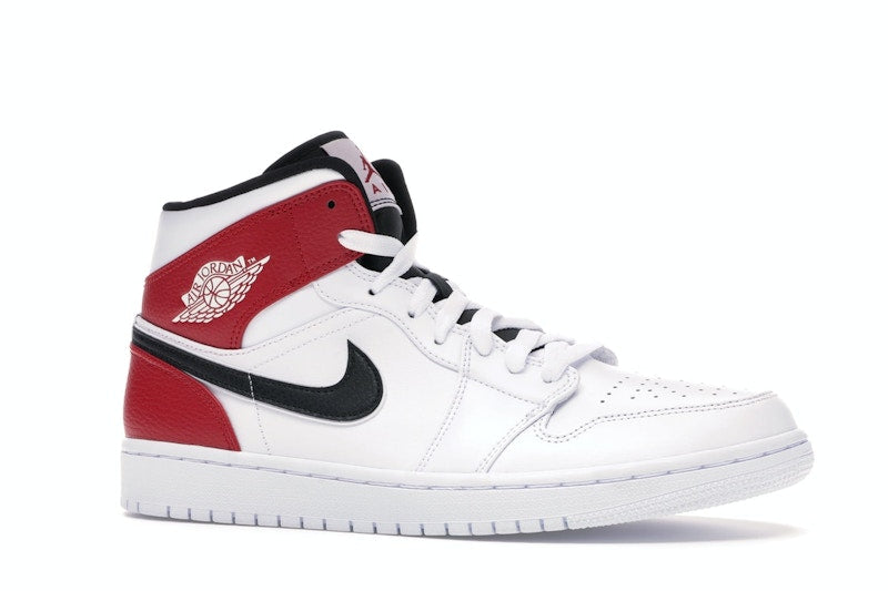 Jordan 1 Mid White Black Gym Red