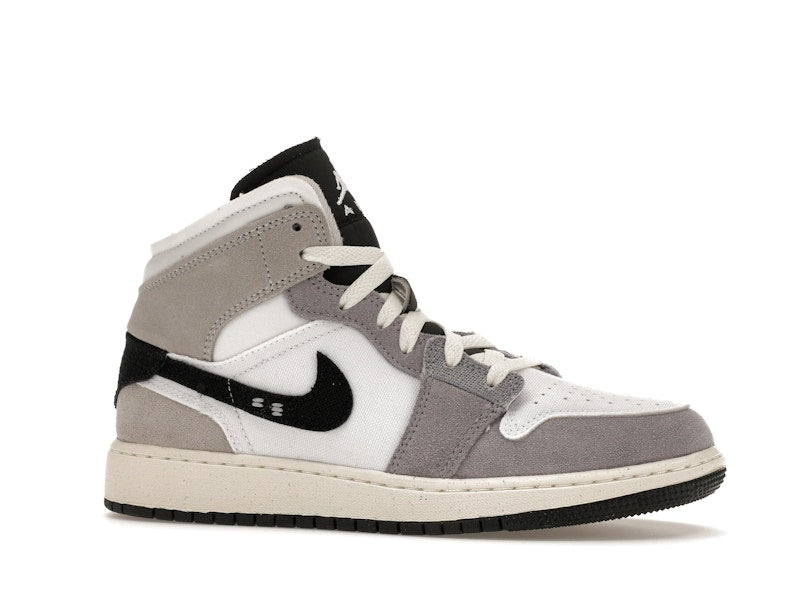 Jordan 1 Mid SE Craft White Cement Grey Black (GS)