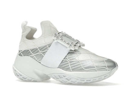 Roger Vivier Viv' Run Fabric Silver Crystal Buckle (Women's)