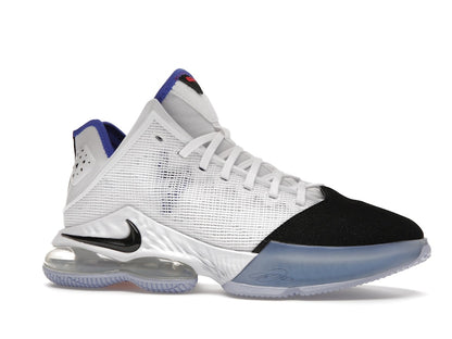 Nike LeBron 19 Low White Medium Blue Siren Red Black