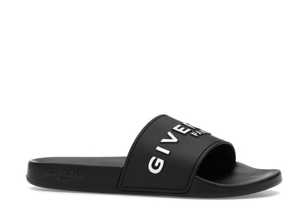 Givenchy Paris Flat Sandals Black White