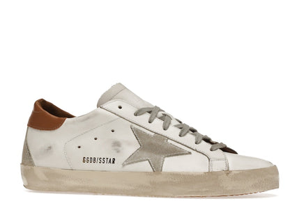 Golden Goose Super-Star White Vacchetta Tan Grey Suede Patch