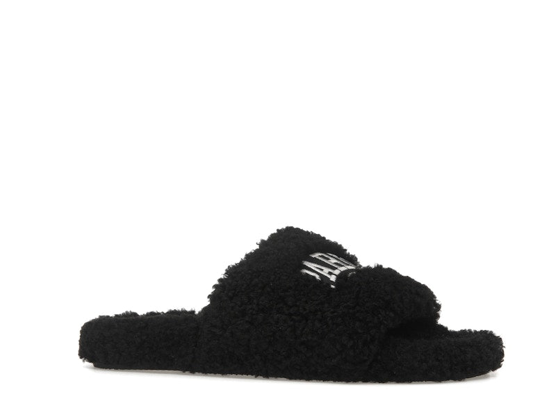 Balenciaga Paris Furry Slide Black (Women's)