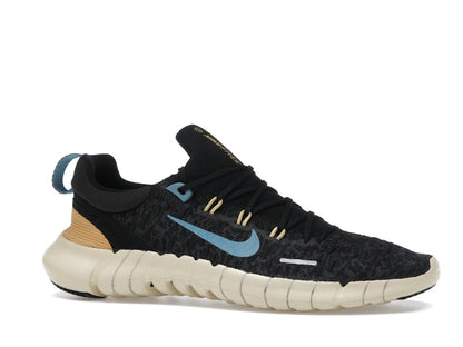 Nike Free Run 5.0 Next Nature Black Anthracite Wheat Gold Noise Aqua (Women's)