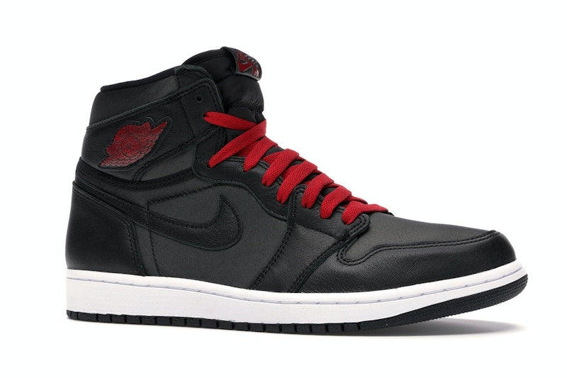 Jordan 1 Retro High Black Satin Gym Red