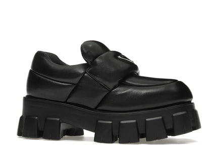 Prada Soft Padded 55mm Loafers Black Nappa Leather