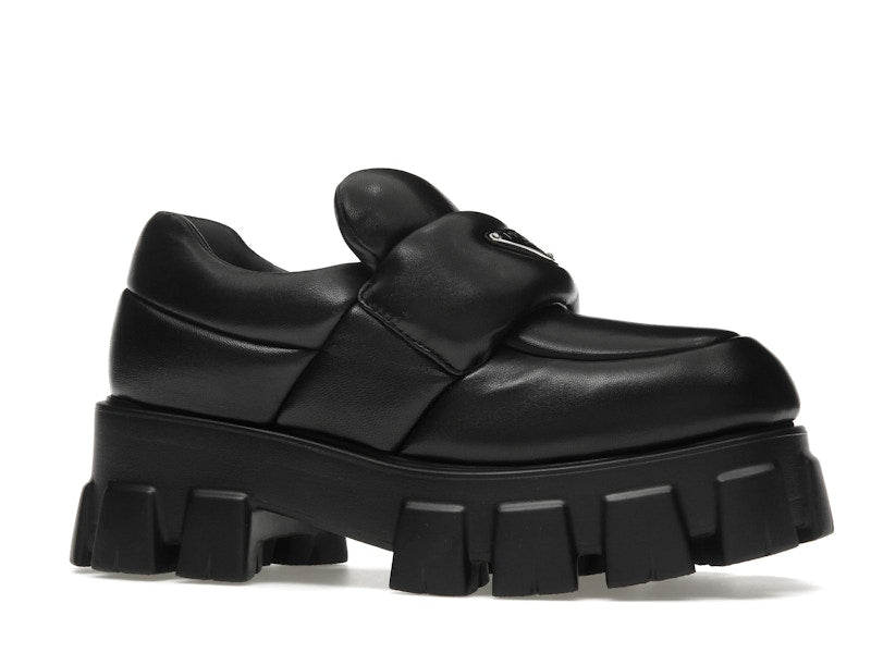 Prada Soft Padded 55mm Loafers Black Nappa Leather