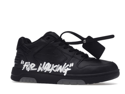 OFF-WHITE Out Of Office OOO "For Walking" Low Tops Black White