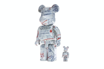 Bearbrick Jean-Michel Basquiat 2 100% & 400% Set White