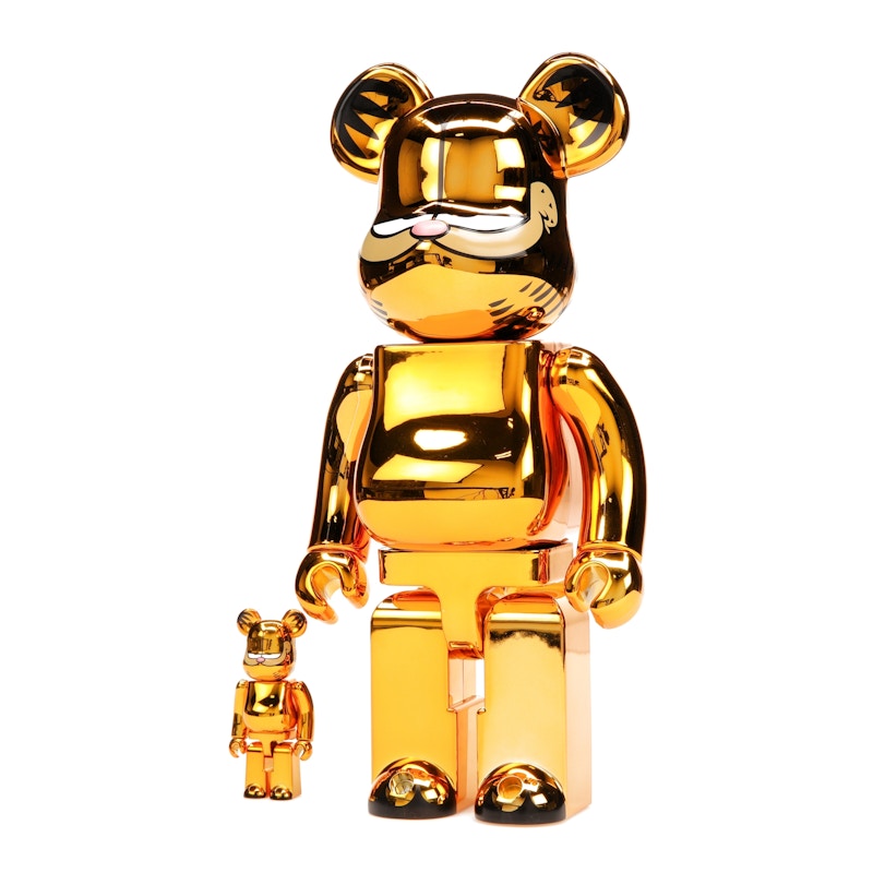 Bearbrick Garfield 100% & 400% Set Gold Chrome Ver.