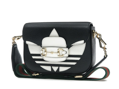 Gucci x adidas Horsebit 1955 Shoulder Bag Black/White