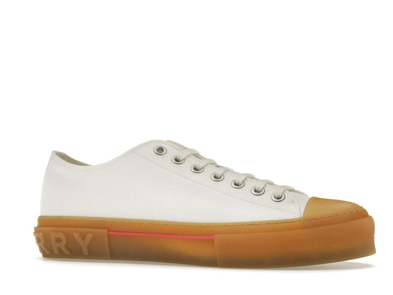 Burberry Logo Detail Cotton Trainer White