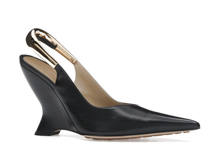 Bottega Veneta Punta Pointed-Toe Slingback Pumps Black (Women's)
