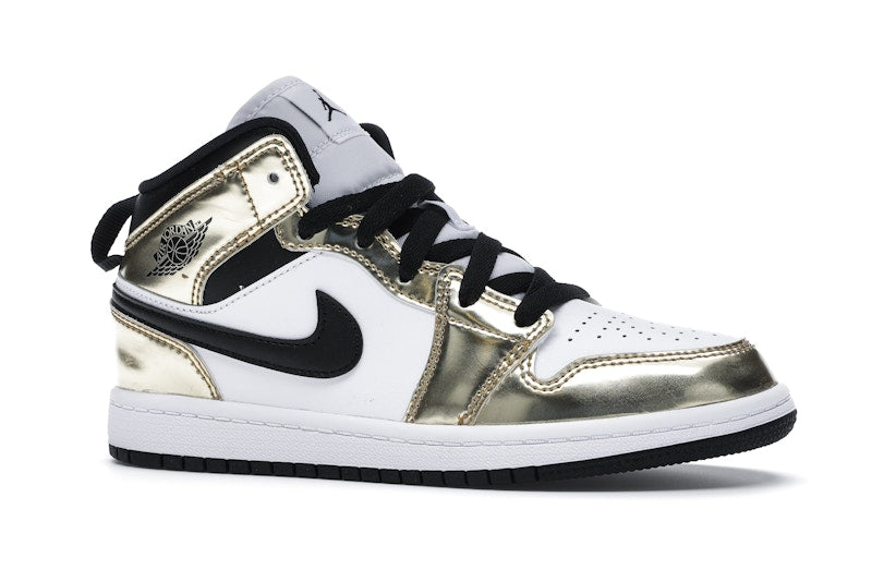 Jordan 1 Mid Metallic Gold Black White (PS)