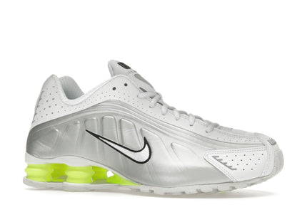 Nike Shox R4 White Metallic Silver Volt (Women's)