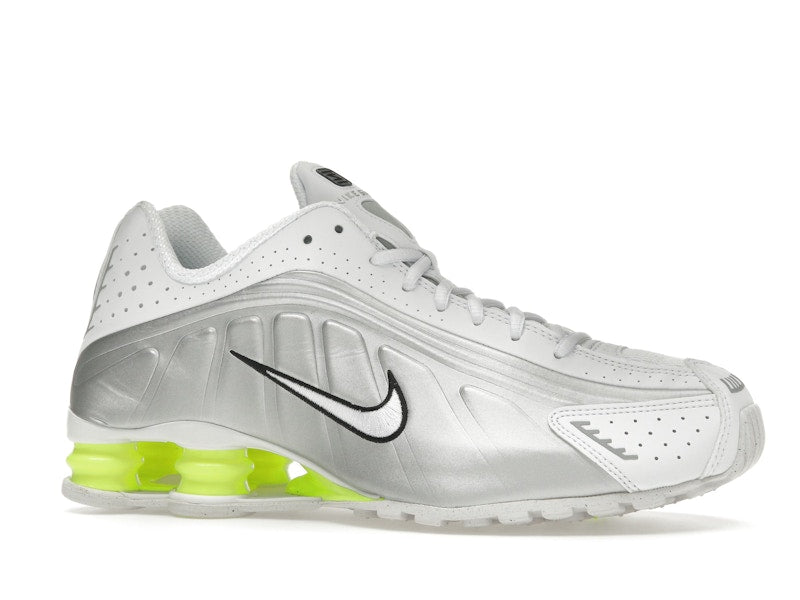 Nike Shox R4 White Metallic Silver Volt (Women's)