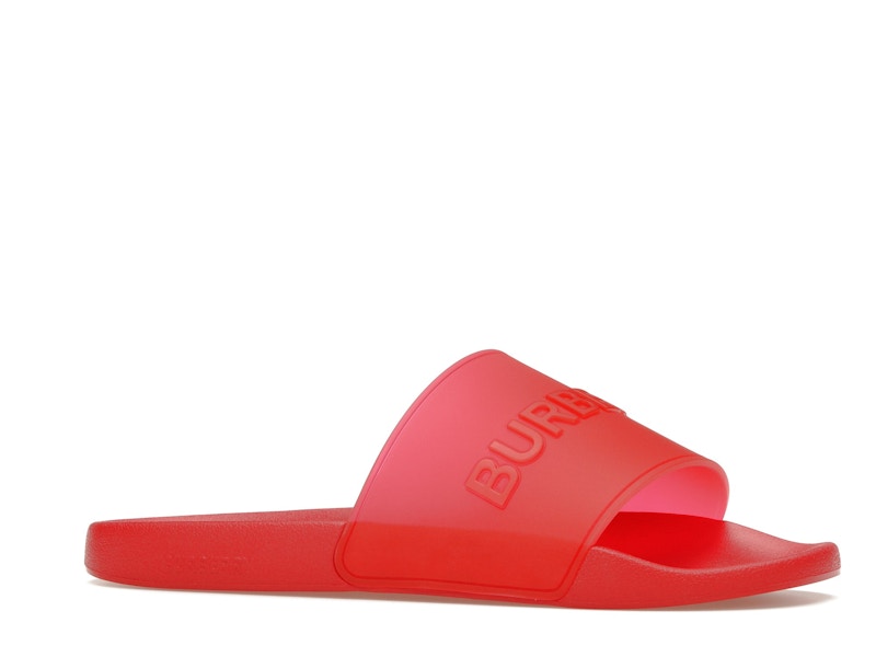 Burberry Embossed Logo Slides Bright Red