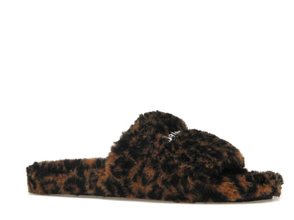 Balenciaga Furry Slide Leopard Brown Black