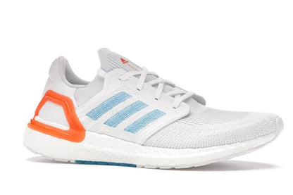 adidas Ultra Boost 20 White Sharp Blue True Orange