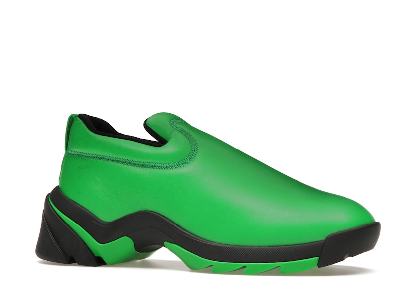 Bottega Veneta Lagoon Low Top Leather Sneaker Black Green