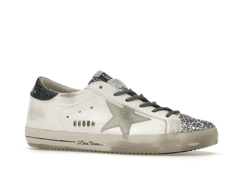 Golden Goose Super-Star Glitter Cream Silver (Women's)