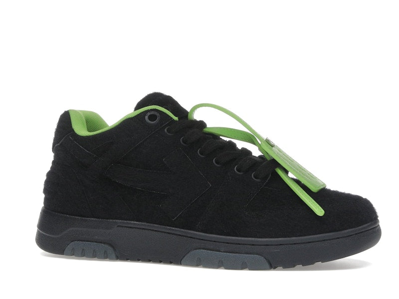 OFF-WHITE Out Of Office "OOO" Low Tops Black Green Wool