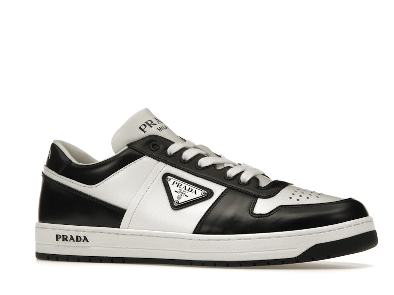 Prada Downtown Low Top Sneakers Leather White Black