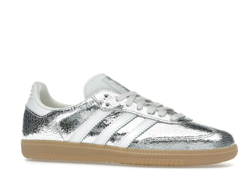 adidas Samba OG Silver Metallic Cracked Leather (Women's)