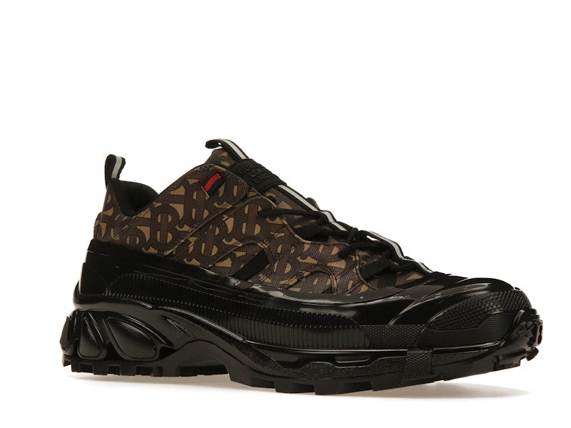 Burberry Arthur Monogram Print Black Bridle Brown