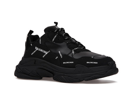 Balenciaga Triple S Allover Logo Black