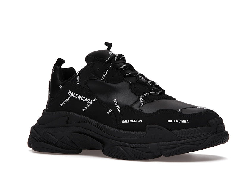 Balenciaga Triple S Allover Logo Black