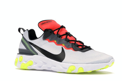 Nike React Element 55 Pure Platinum Bright Crimson Volt